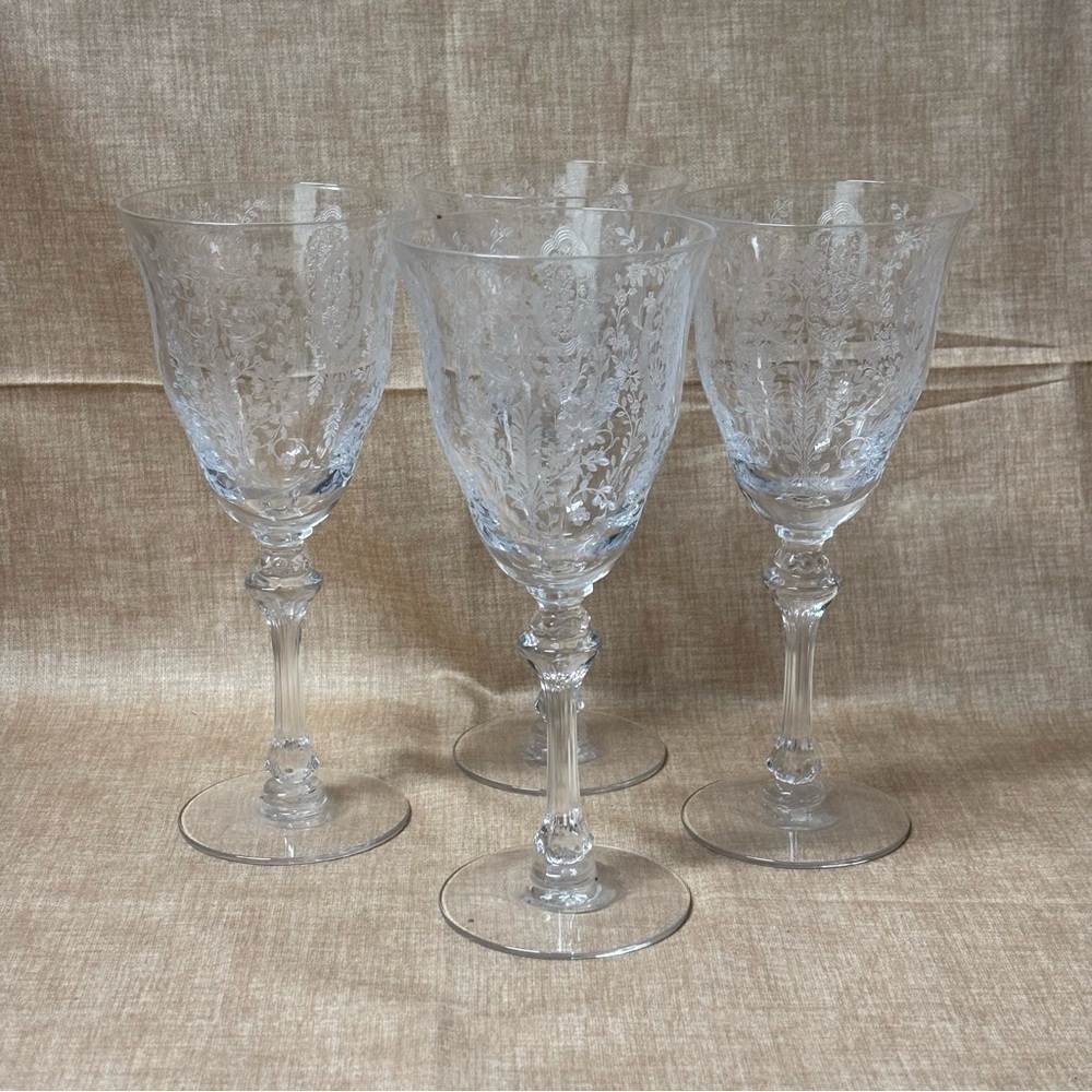 Set of 4 June Night (No Trim) Water Goblets by TIFFIN-FRANCISCAN